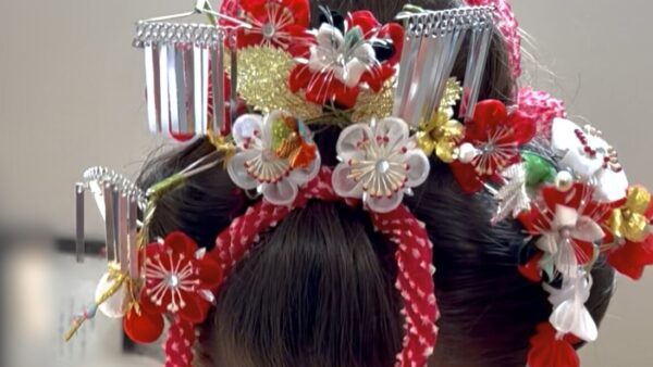 七五三の出張着付け｜3歳四つ身・新日本髪（京都府伏見区・ご自宅）｜出張着付けリーブル